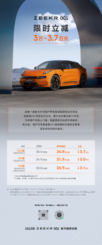 極氪001限時(shí)立減3萬-3.7萬元 26.9萬元起 極氪001限時(shí)立減3萬-3.7萬元 26.9萬元起