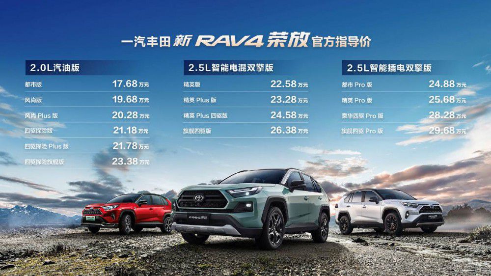 一汽豐田新RAV4榮放上市 17.68萬元起售 一汽豐田新RAV4榮放上市 17.68萬元起售