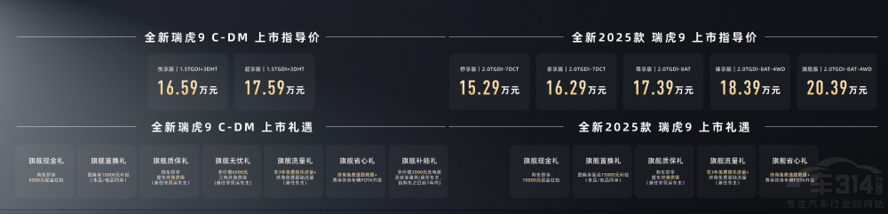 好消息 2025款瑞虎9 瑞虎9 C-DM正式上市 好消息 2025款瑞虎9 瑞虎9 C-DM正式上市