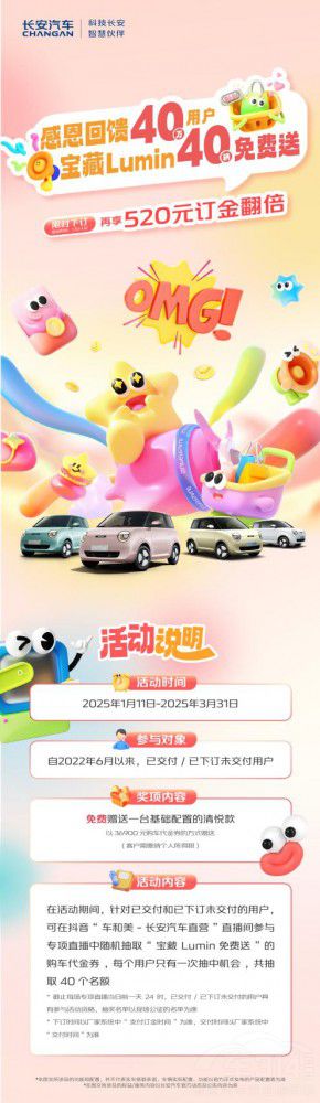 長安Lumin大回饋首批10臺新車驚喜送達 長安Lumin大回饋首批10臺新車驚喜送達