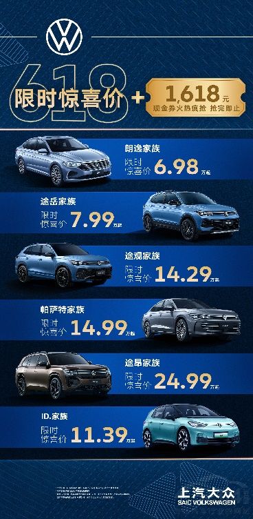 上汽大眾 限時(shí)驚喜價(jià)1618元現(xiàn)金券火熱搶 上汽大眾 限時(shí)驚喜價(jià)1618元現(xiàn)金券火熱搶
