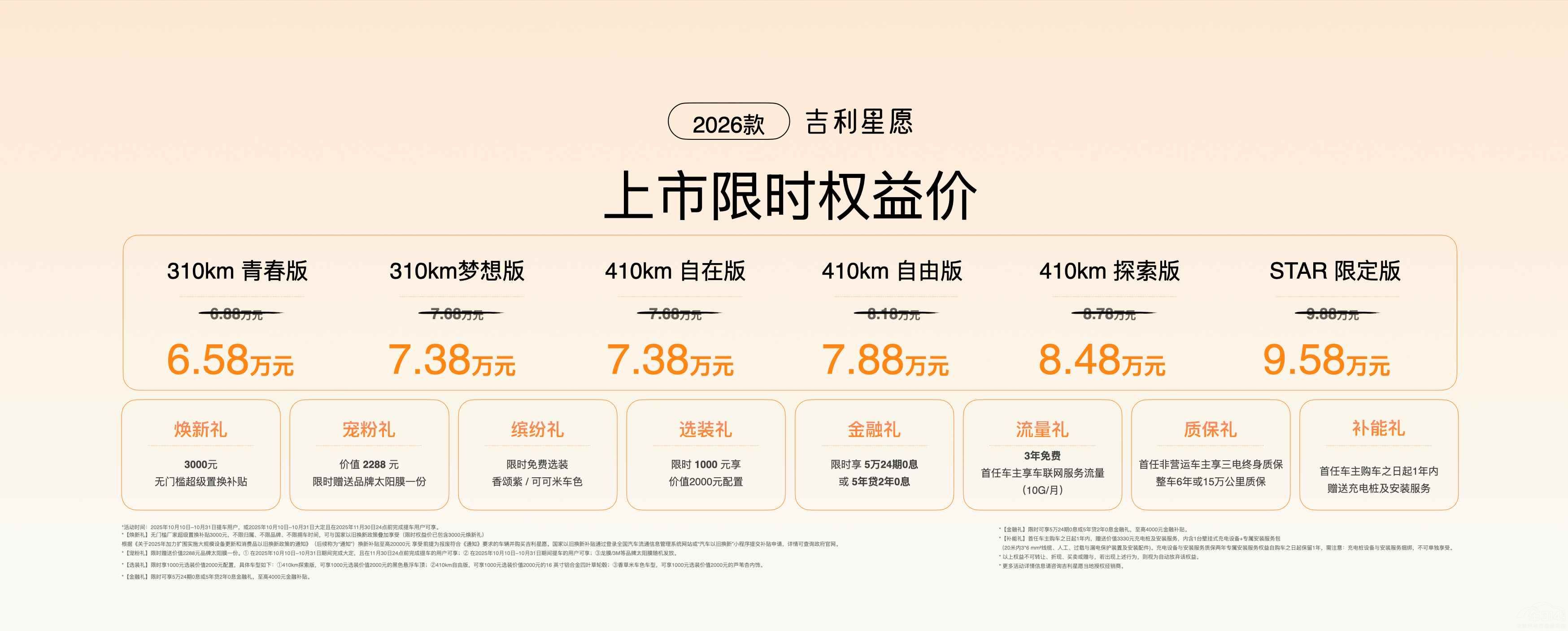 2026款吉利星愿全球上市 加推STAR限定版 2026款吉利星愿全球上市 加推STAR限定版